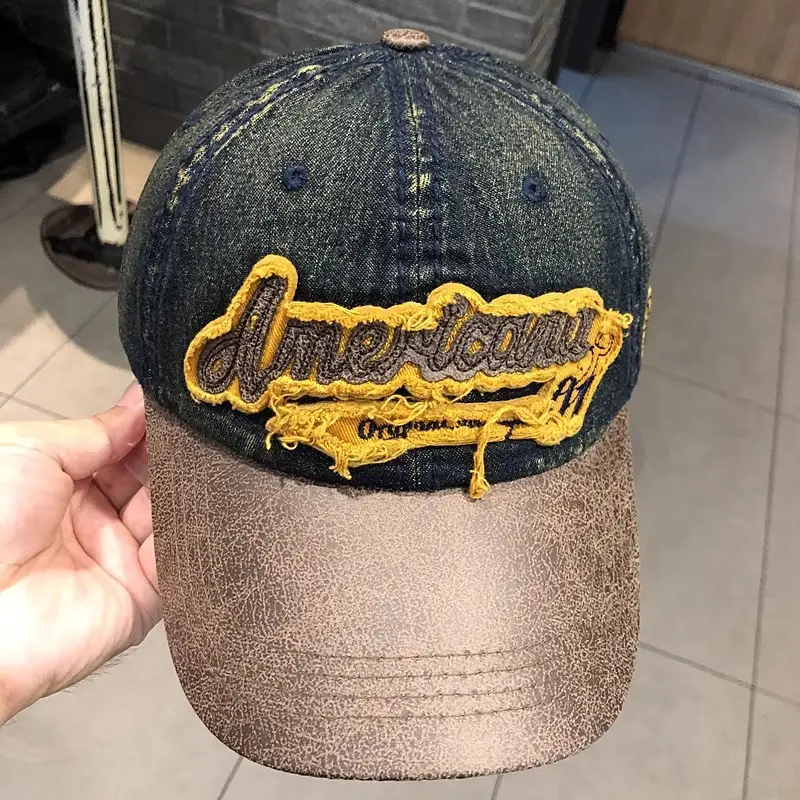 Vintage Denim Hip Hop Cap American Niche Duckbill Sunshade — feature 26