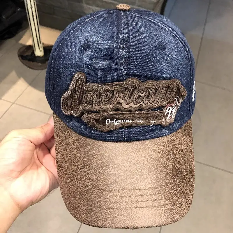 Vintage Denim Hip Hop Cap American Niche Duckbill Sunshade — feature 27