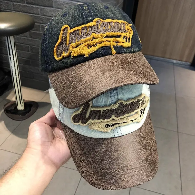 Vintage Denim Hip Hop Cap American Niche Duckbill Sunshade — feature 5