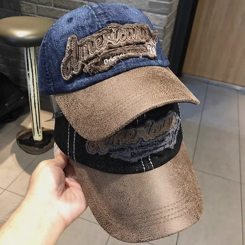Vintage Denim Hip Hop Cap American Niche Duckbill Sunshade — feature 6
