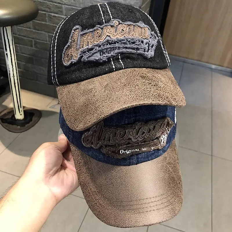 Vintage Denim Hip Hop Cap American Niche Duckbill Sunshade — feature 7