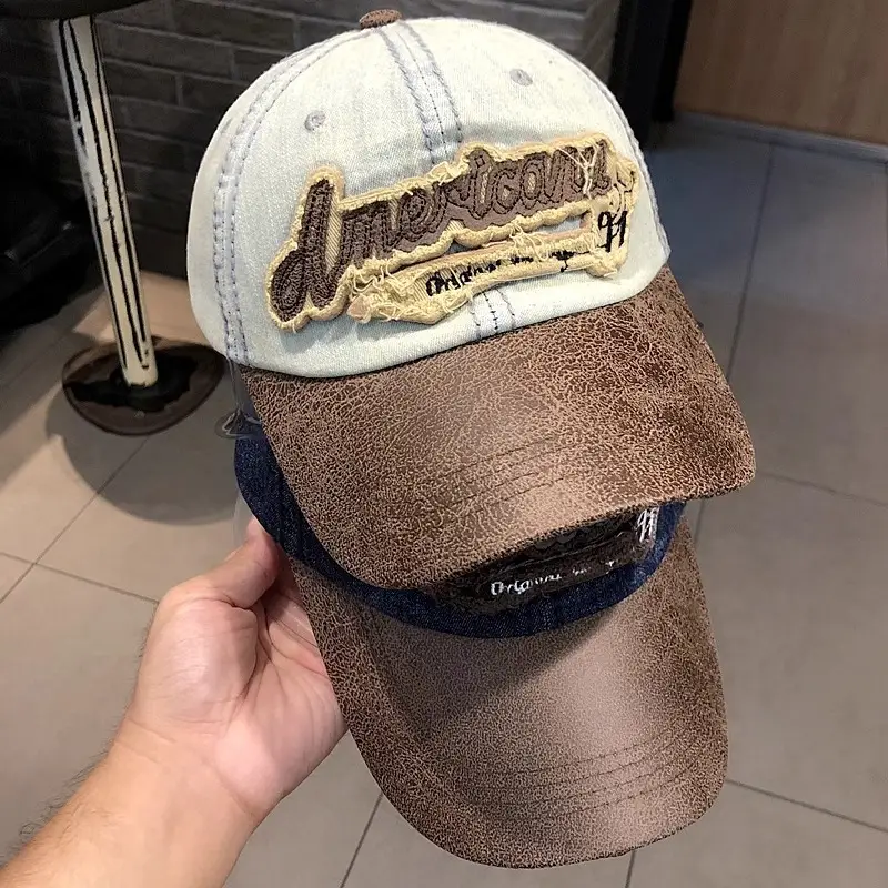 Vintage Denim Hip Hop Cap American Niche Duckbill Sunshade — feature 8