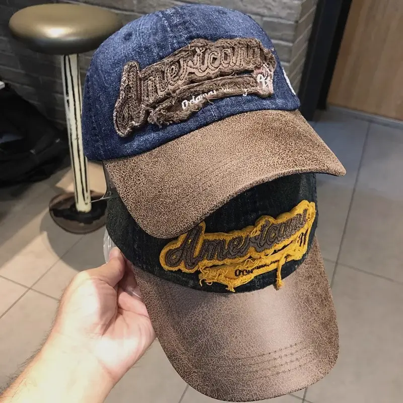 Vintage Denim Hip Hop Cap American Niche Duckbill Sunshade — feature 9