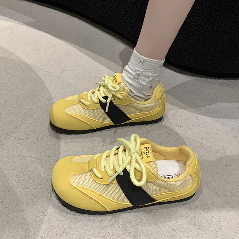 Women's White Round Toe Casual Sneakers Flat Shoes - Image 6
