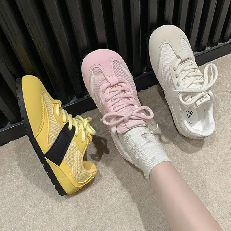 Women's White Round Toe Casual Sneakers Flat Shoes - Image 7