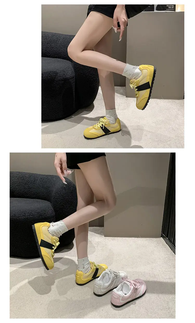 Women's White Round Toe Casual Sneakers Flat Shoes — feature 13
