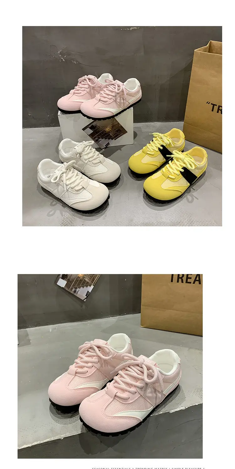 Women's White Round Toe Casual Sneakers Flat Shoes — feature 15