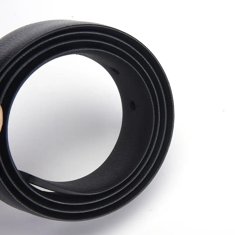 Men's Black Leather Belt with Silver Buckle — feature 19