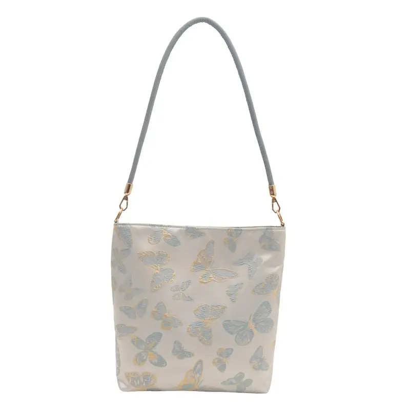 Women Jacquard Canvas Shoulder Bag Blue Paisley 2026 - Image 7