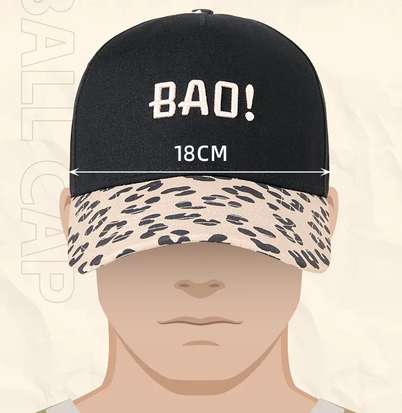 Men Leopard Print Baseball Cap Bad+XOOM Black 59cm — feature 16