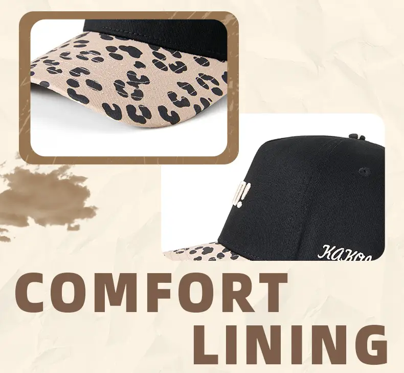 Men Leopard Print Baseball Cap Bad+XOOM Black 59cm — feature 25
