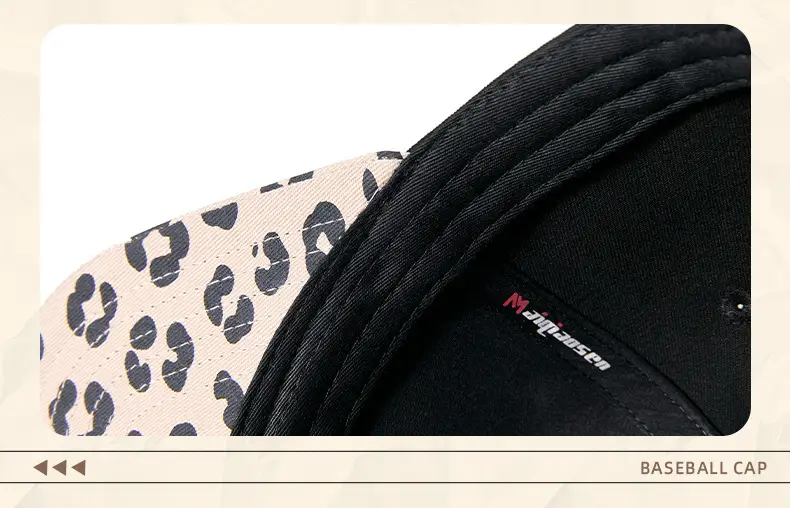 Men Leopard Print Baseball Cap Bad+XOOM Black 59cm — feature 28