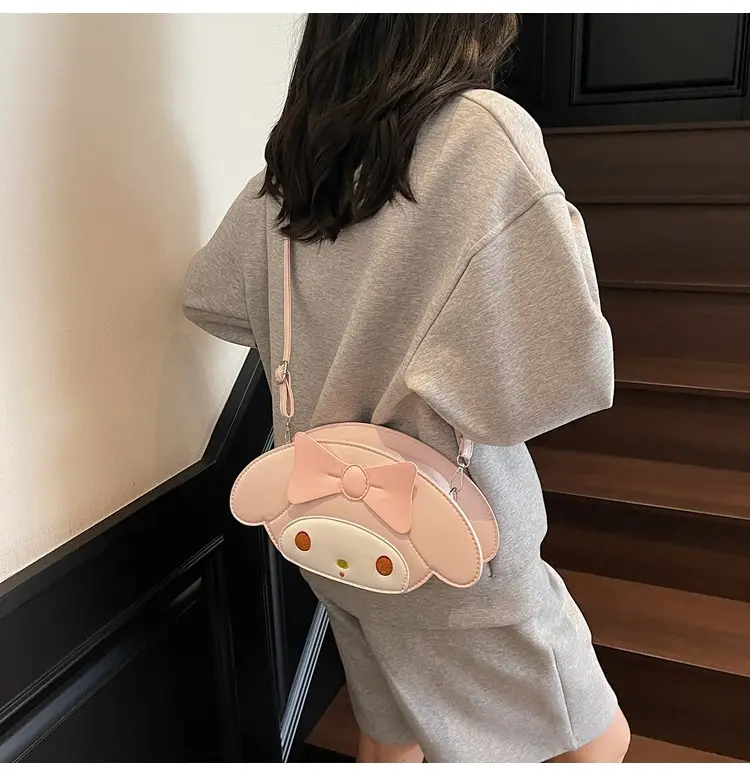 Cute Bow Crossbody Bag for Girls Pink White — feature 14