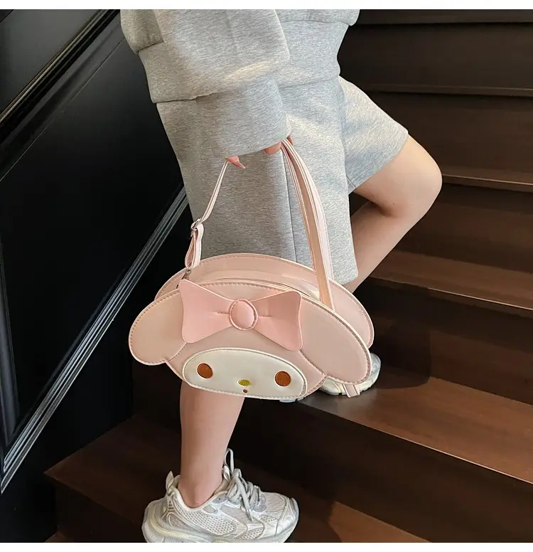 Cute Bow Crossbody Bag for Girls Pink White — feature 16