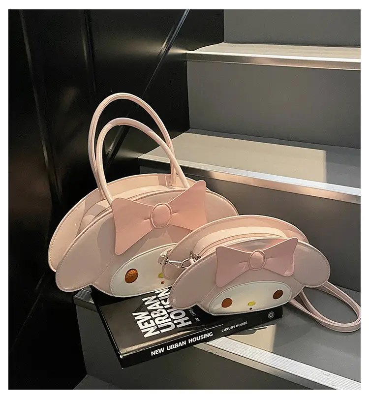 Cute Bow Crossbody Bag for Girls Pink White — feature 2