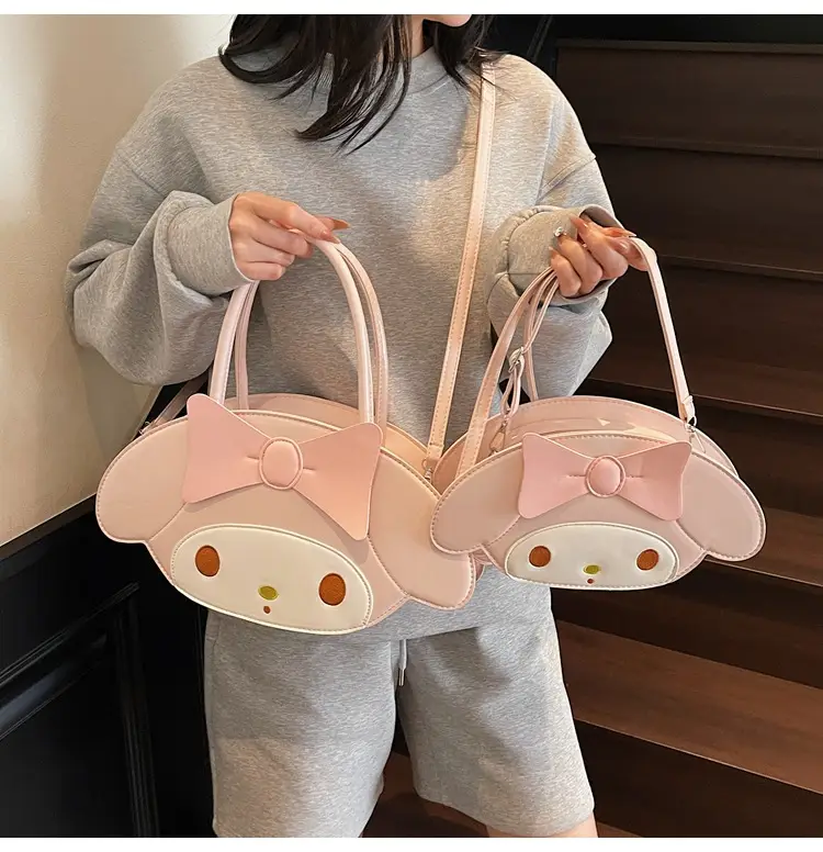Cute Bow Crossbody Bag for Girls Pink White — feature 21