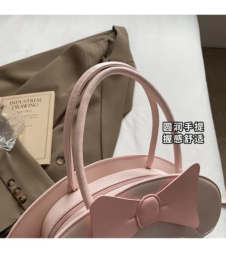 Cute Bow Crossbody Bag for Girls Pink White — feature 5