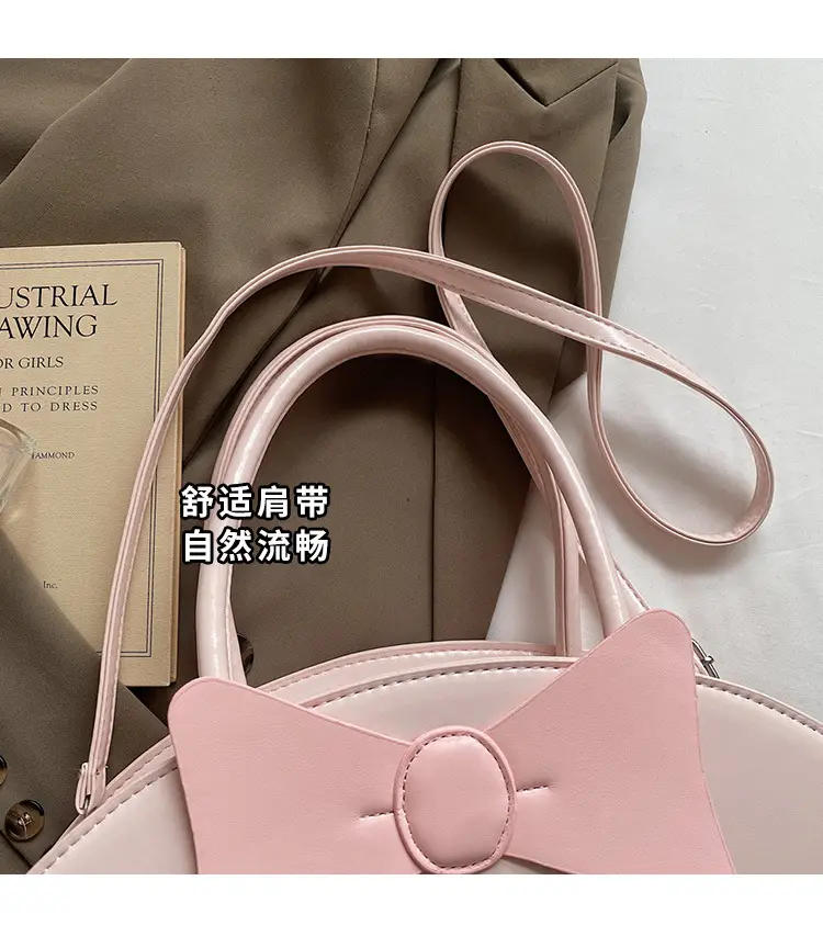 Cute Bow Crossbody Bag for Girls Pink White — feature 6