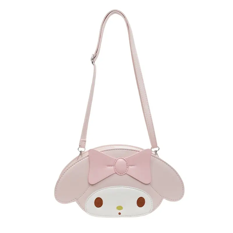 Cute Bow Crossbody Bag for Girls Pink White - Image 2