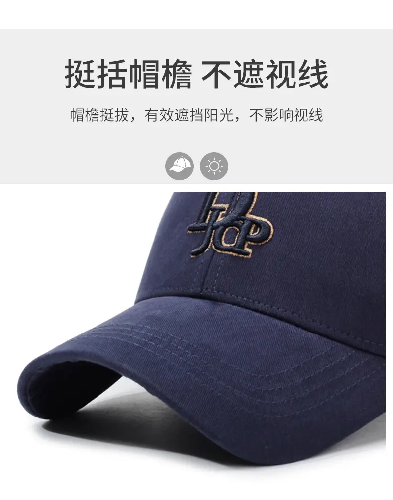 Navy Blue Baseball Cap with FP Embroidery — feature 2