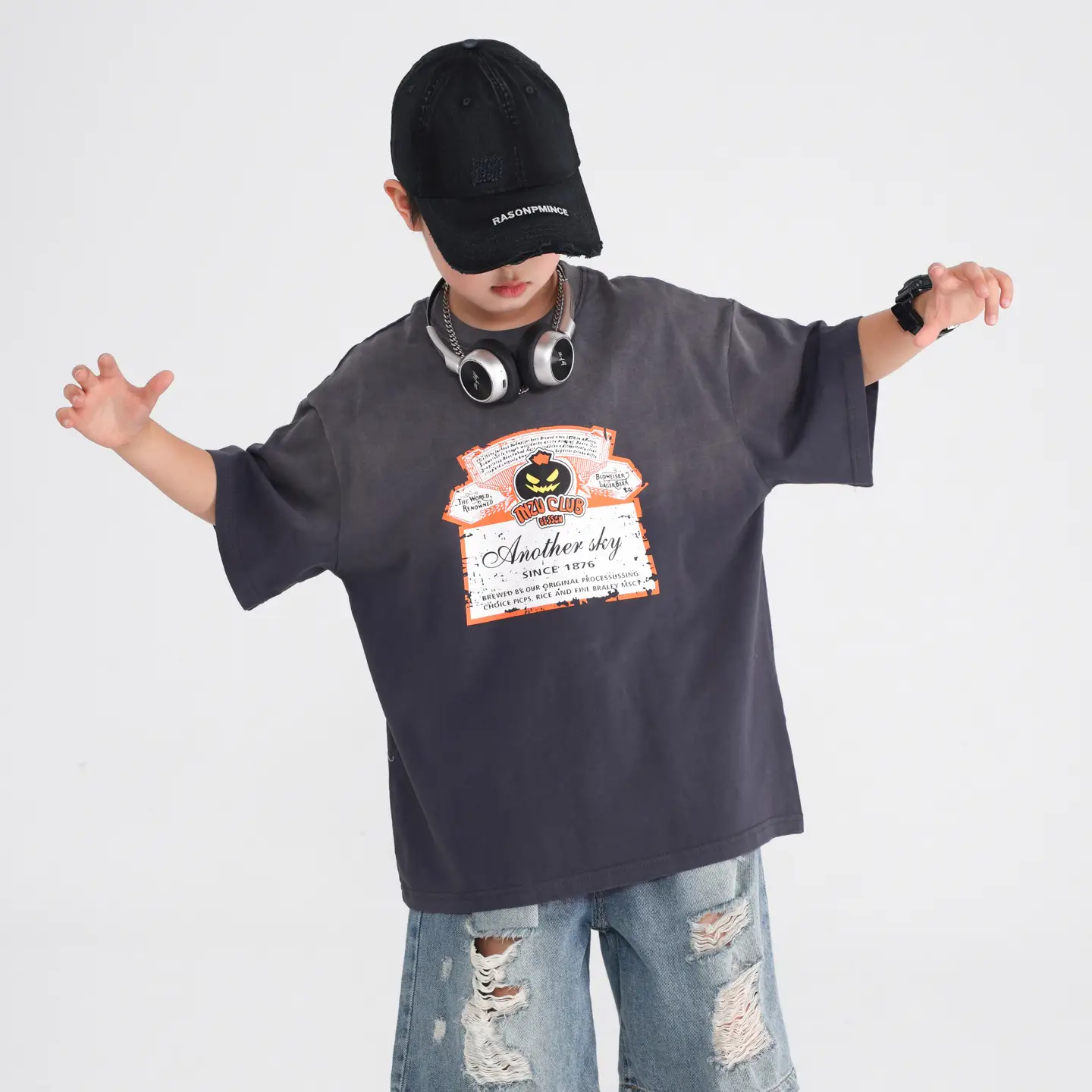 Boys Summer Vintage Gradient Cotton T-Shirt 2026 - Image 6