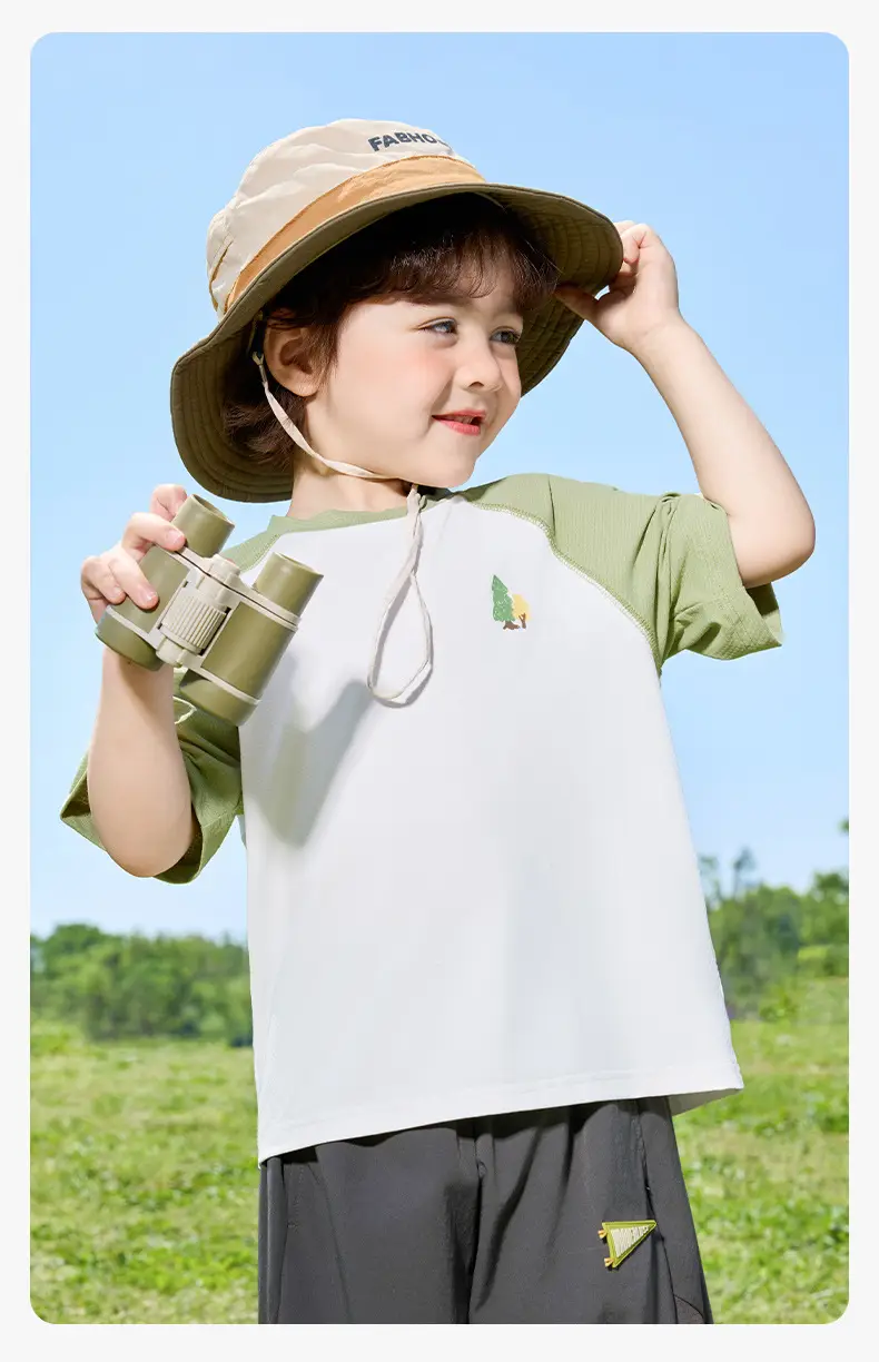Right European Boys Sunscreen T-Shirt Blue White — feature 13