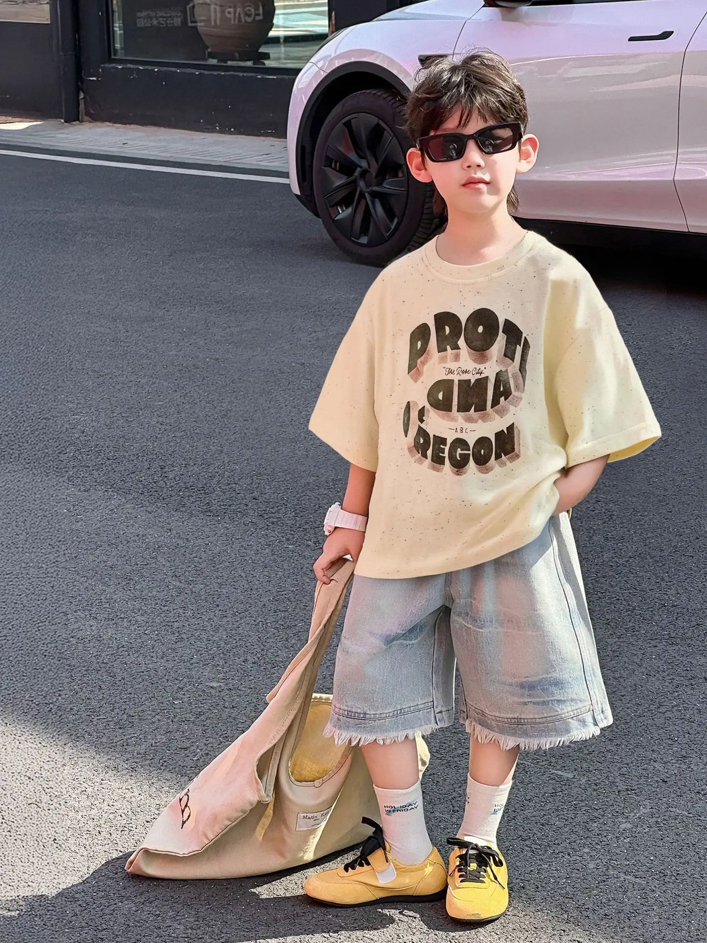 Boys Cotton Printed T-Shirt Shorts Set Summer 2025