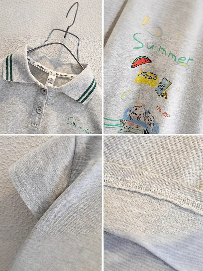 8177 New Boys T-Shirt Polo Collar Summer Kids - Image 4
