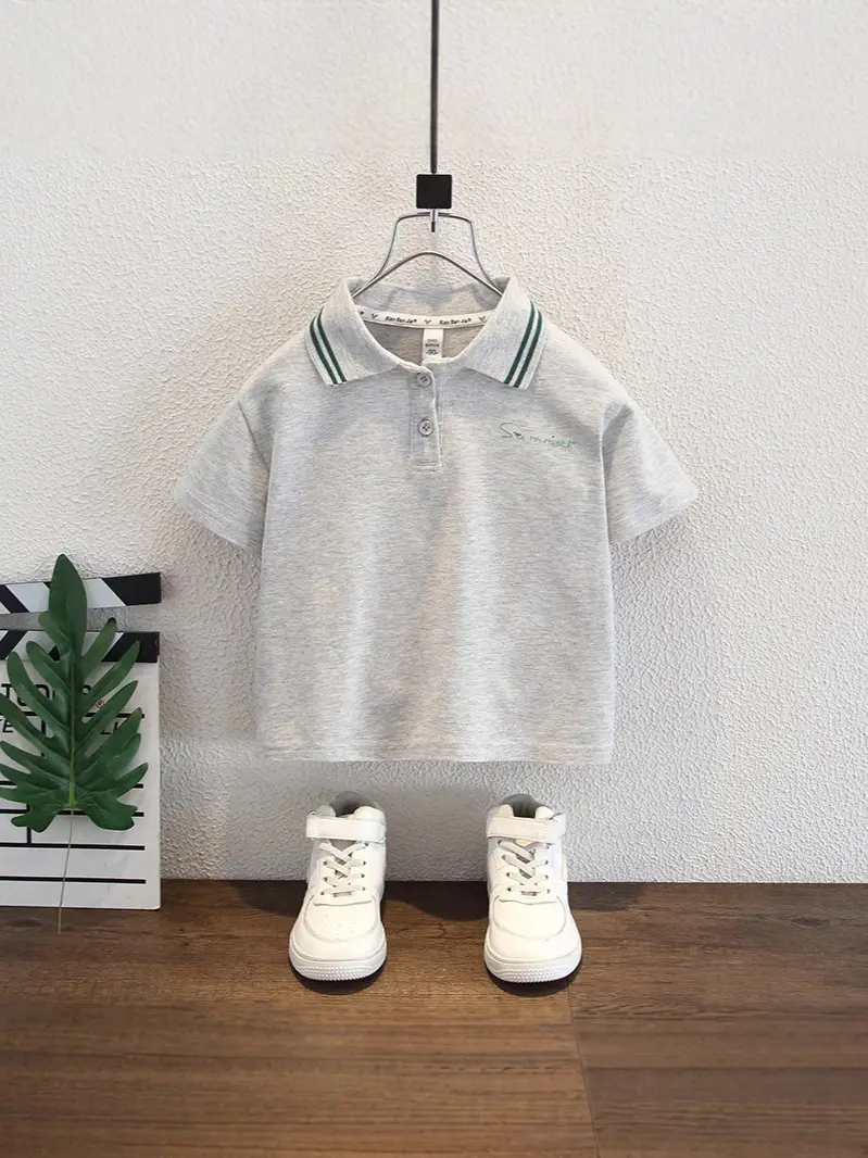 8177 New Boys T-Shirt Polo Collar Summer Kids - Image 5