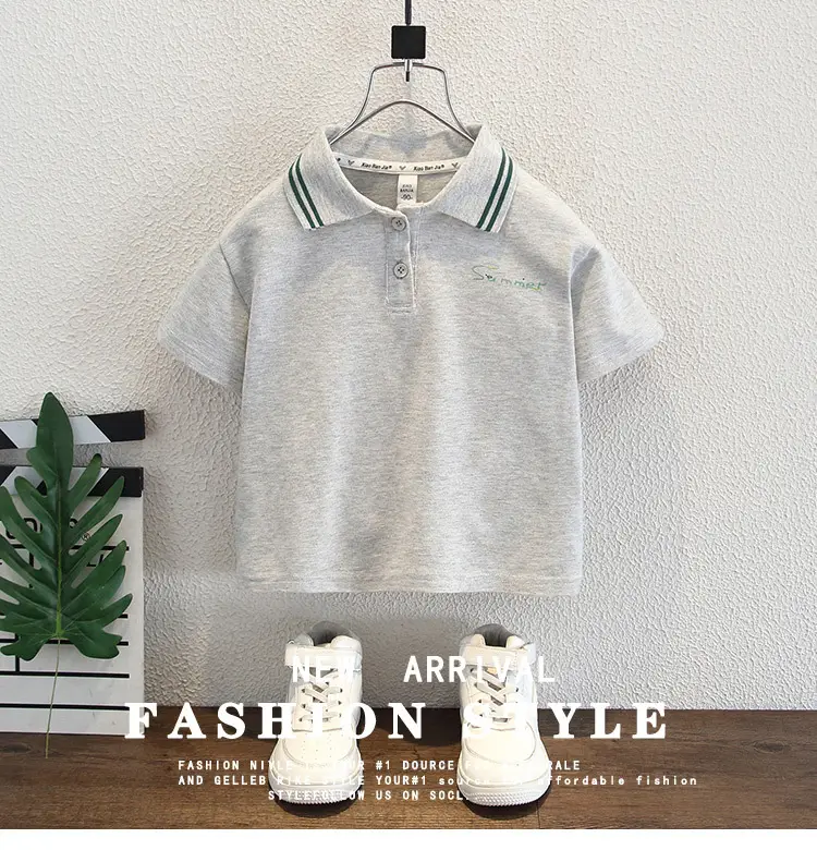 8177 New Boys T-Shirt Polo Collar Summer Kids — feature 1
