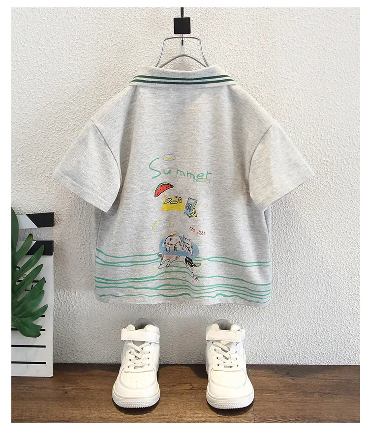 8177 New Boys T-Shirt Polo Collar Summer Kids — feature 10