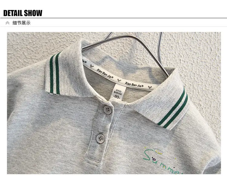 8177 New Boys T-Shirt Polo Collar Summer Kids — feature 12