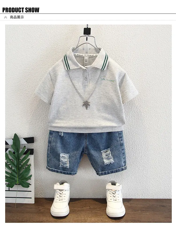 8177 New Boys T-Shirt Polo Collar Summer Kids — feature 6