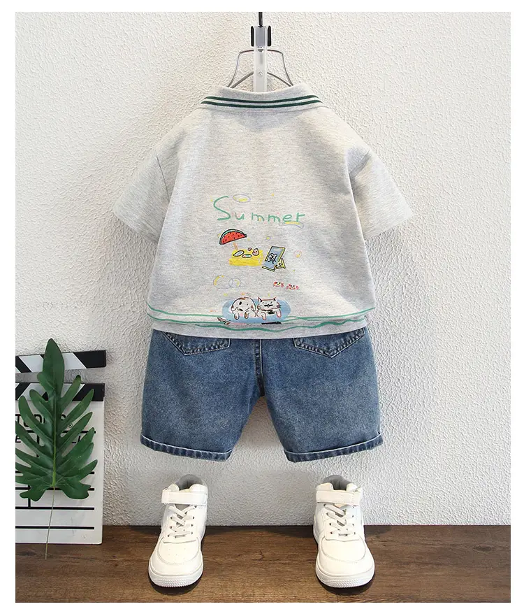 8177 New Boys T-Shirt Polo Collar Summer Kids — feature 8
