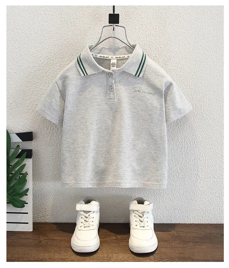 8177 New Boys T-Shirt Polo Collar Summer Kids — feature 9