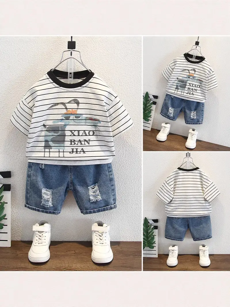 8175 Boys Striped T-Shirt Summer 2026 Korean Style Thin - Image 3