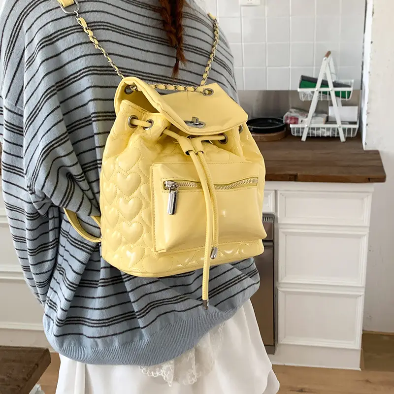 Yellow Chanel-Style Women's Backpack 2026 New Fashion - Image 10