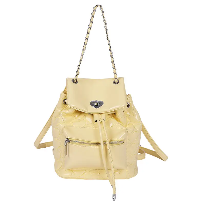 Yellow Chanel-Style Women's Backpack 2026 New Fashion - Image 11