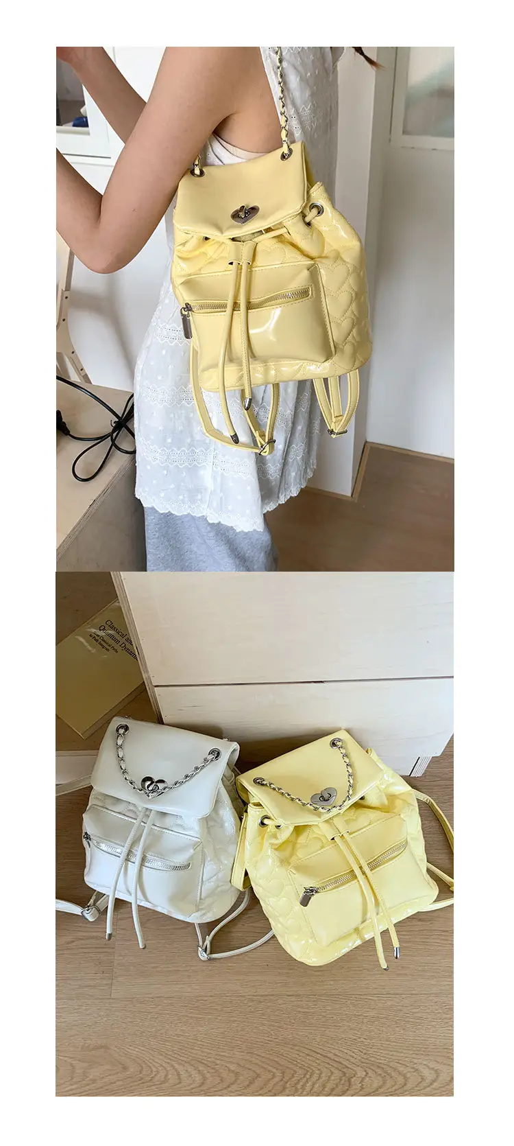 Yellow Chanel-Style Women's Backpack 2026 New Fashion — feature 26