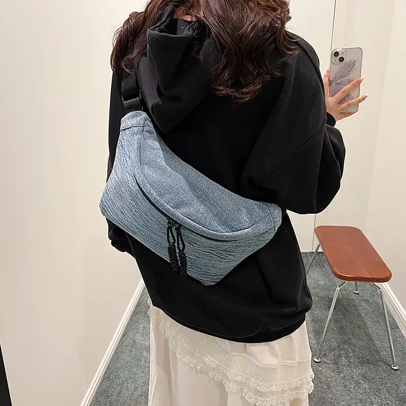 2025 Denim Crossbody Bag Multi Function Sports Casual Luggage