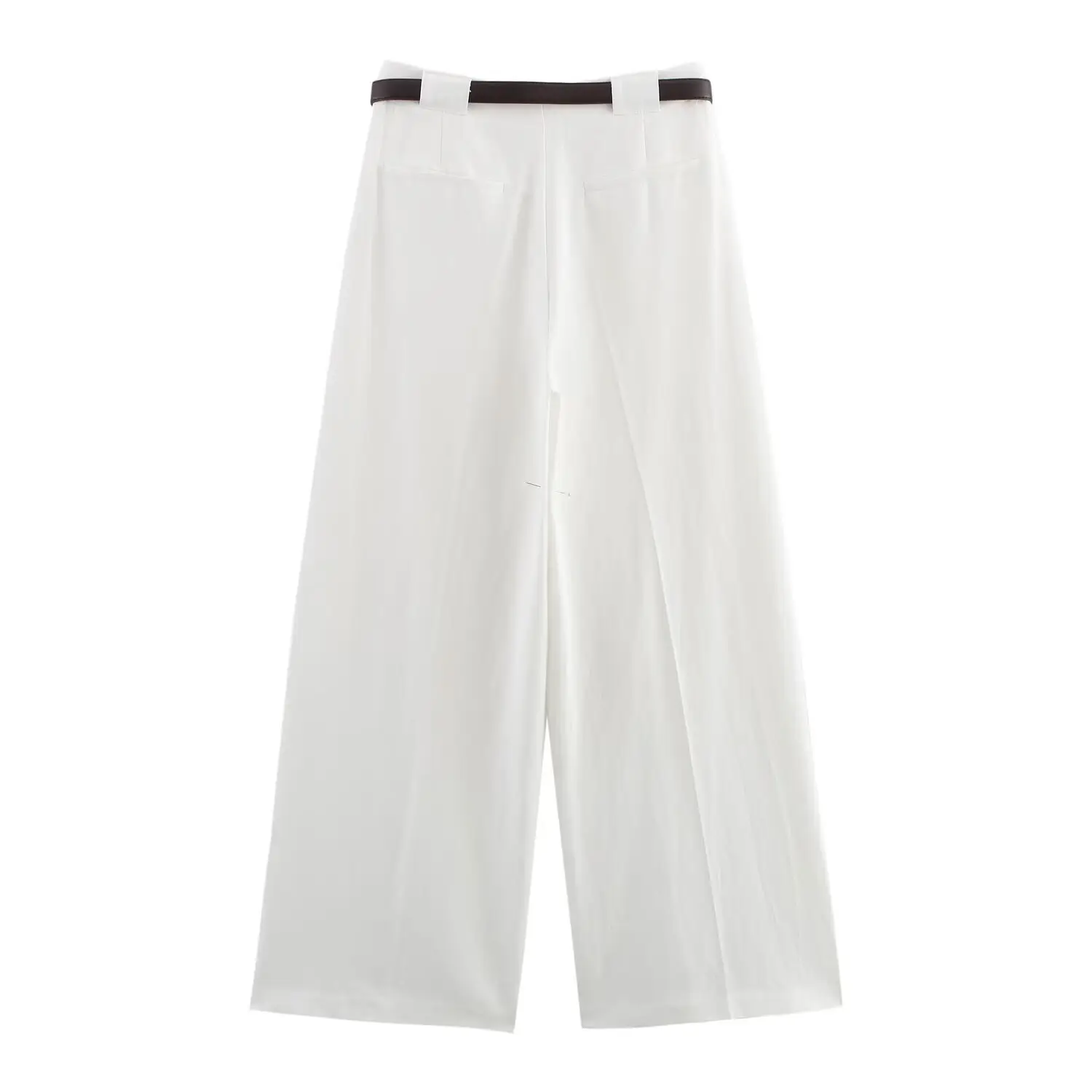 White Sleeveless Vest with Belted Pleated Pants — feature 13