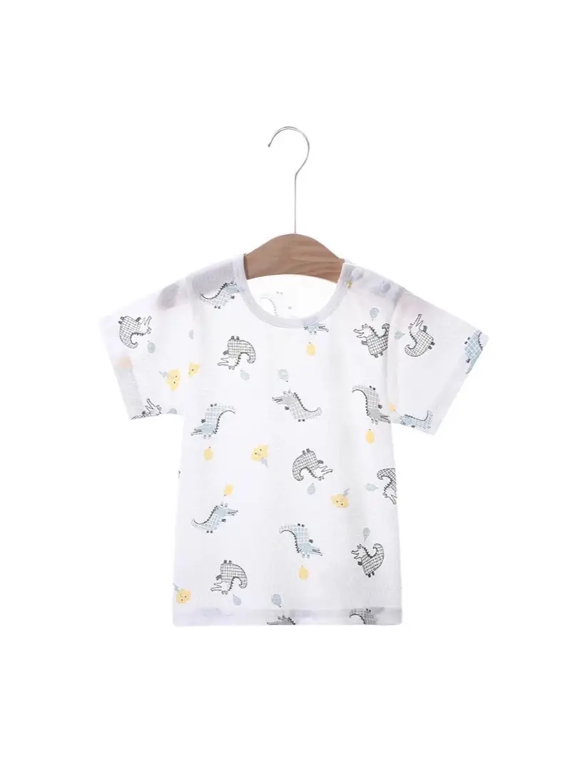 Jingqi Boys Pure Cotton Rainbow Short Sleeve T-Shirt