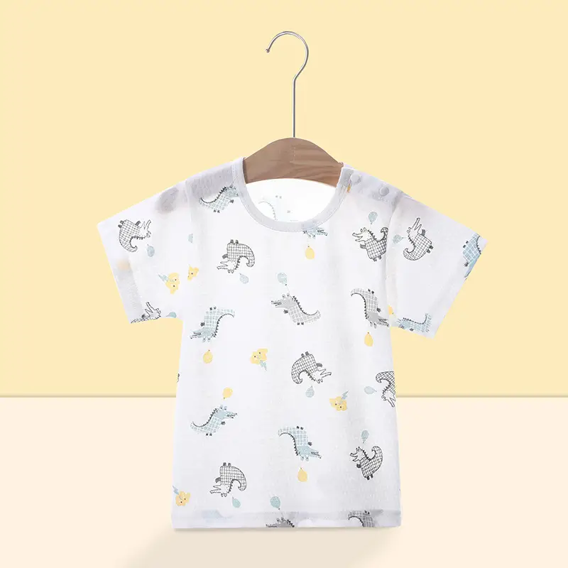 Jingqi Boys Pure Cotton Rainbow Short Sleeve T-Shirt