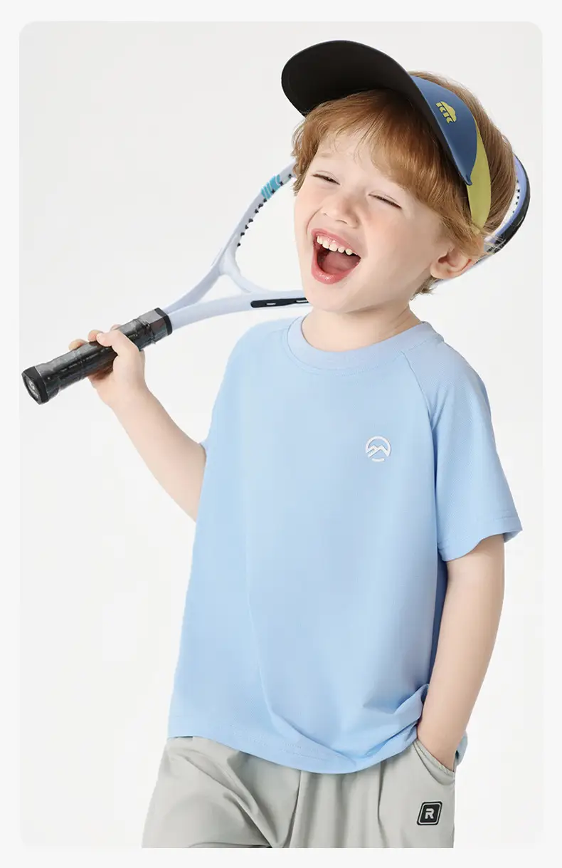 Kids Antibacterial T-Shirt White Short Sleeve Summer — feature 17