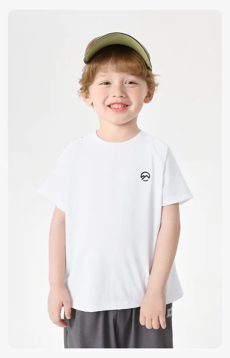 Kids Antibacterial T-Shirt White Short Sleeve Summer — feature 23