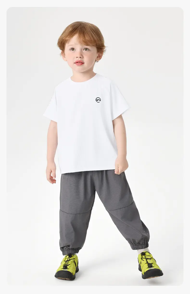 Kids Antibacterial T-Shirt White Short Sleeve Summer — feature 25