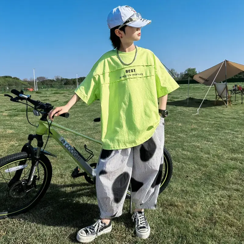 Summer Boys Pink Graphic Trousers Set — feature 2