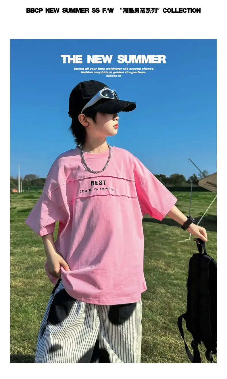 Summer Boys Pink Graphic Trousers Set — feature 20