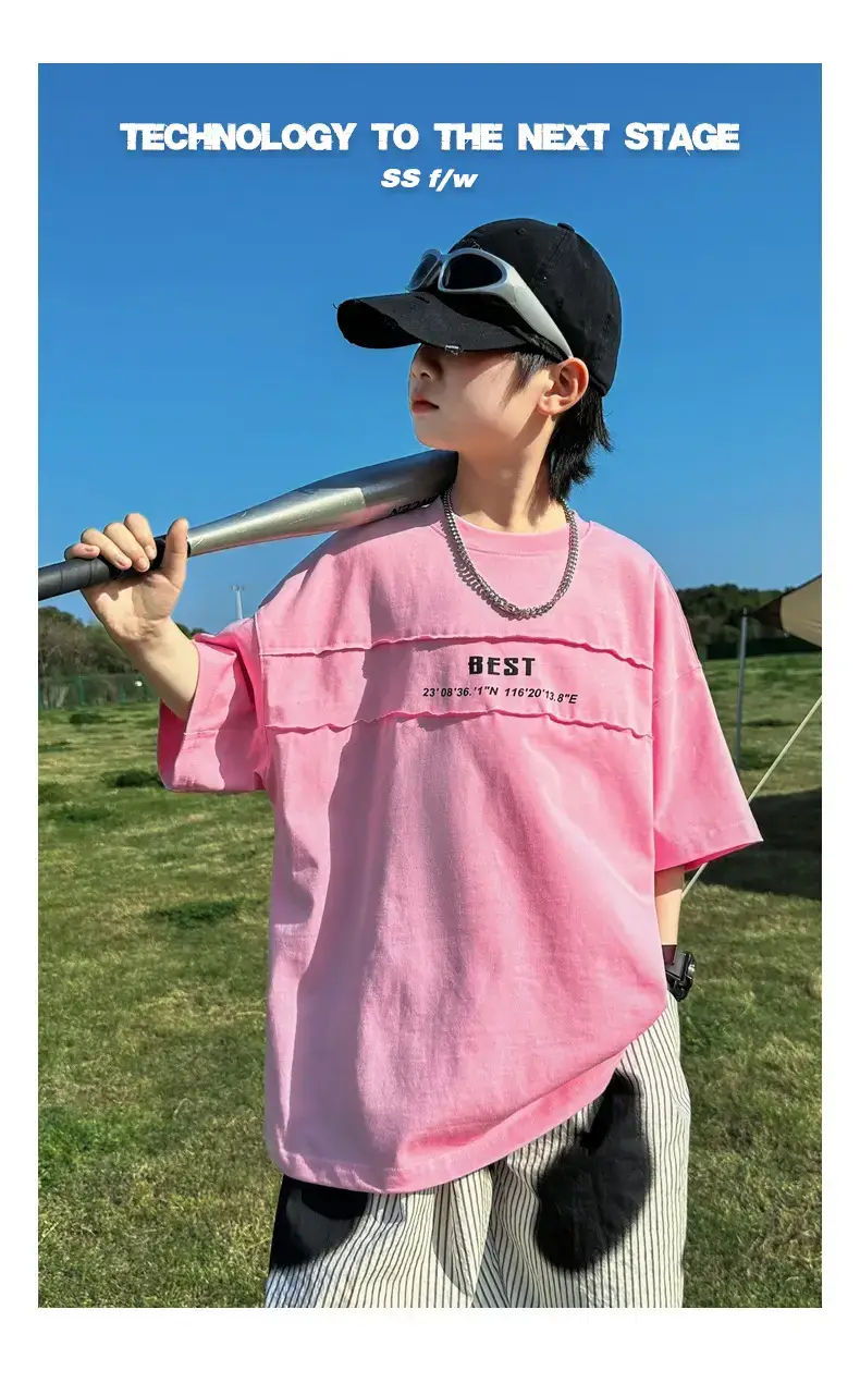 Summer Boys Pink Graphic Trousers Set — feature 23