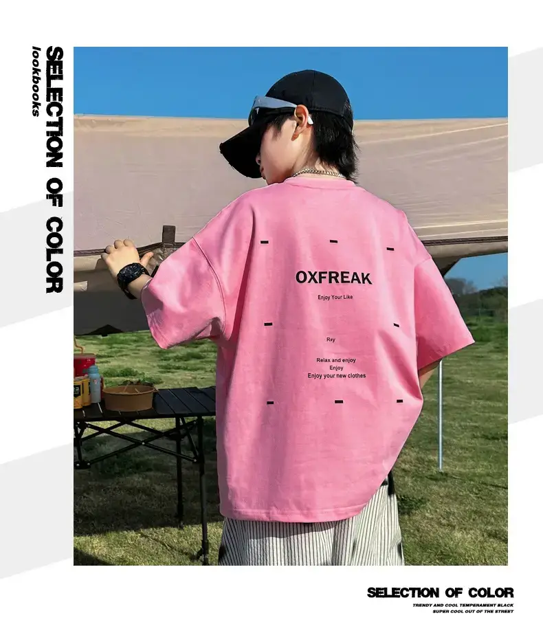 Summer Boys Pink Graphic Trousers Set — feature 9